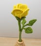 macrame yellow rose bud, single stem rose flower decoration - Image 4