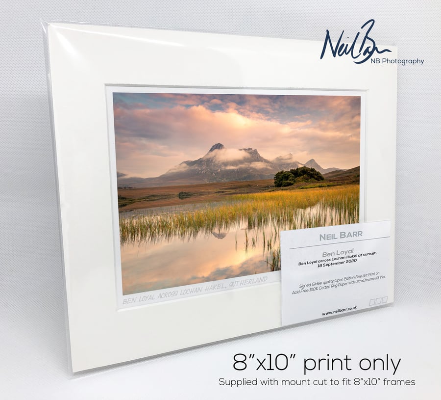Ben Loyal & Lochan Hakel, Sutherland, Scotland - A5 (10" x 8") Unframed Print