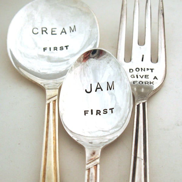 Cream Tea Debate Cutlery Set, Spoons and Fork