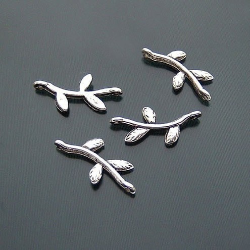 antique silver tree branch connectors 2pcs