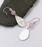 sea ripples drop earrings sterling silver teardrop rose quartz gemstone - Image 5