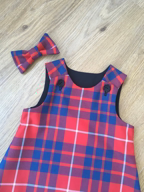 Hamilton Tartan Pinafore Dress and Hair Bow
