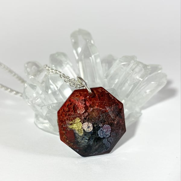 Resin & Alcohol Ink Pendant Necklace 