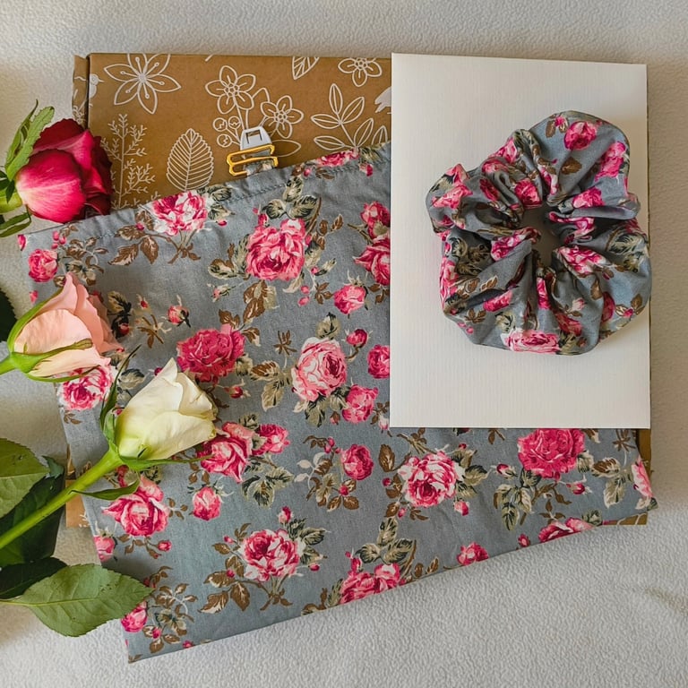 Floral Mum and Baby Gift, Comforter, Breastfeeding Cover and Matching Scrunchie