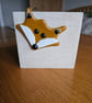 Personalised Fused Glass fox mounted on a chunky block of wood - Image 3