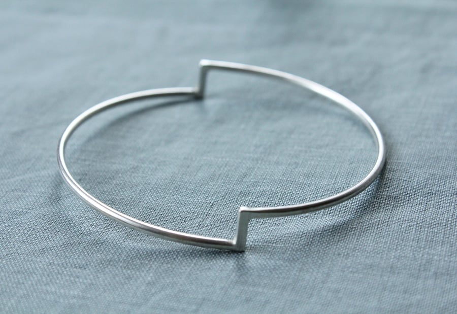 Geometric Silver Bangle, Silver Bangle, Silver Jewellery, minimal jewellery