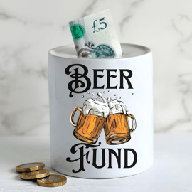 Ceramic Money Box - Novelty Present - BEER FUND