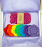 Cotton rainbow scrubbies and soap saver, soap pouch set. Face wipes  Soap sock. - Image 2