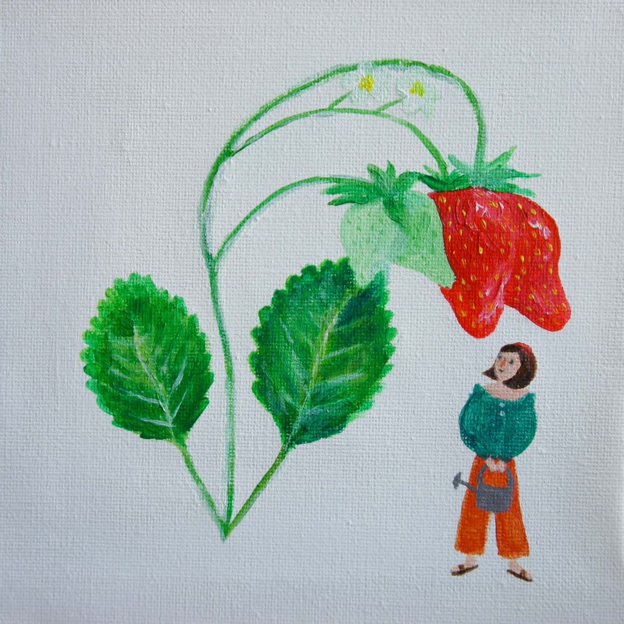 Strawberry Summer Original Painting On Canvas