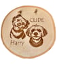 Personalised Custom Pet Portrait on a Beech Wood Slice (6-10cm)