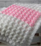Crochet baby blanket, pink and white blanket, gift for Christening, baby shower - Image 7