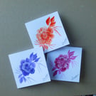 set of three original hand painted small greetings cards ( ref FA205 A2 )