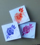set of three original hand painted small greetings cards ( ref FA205 A2 ) - Image 1