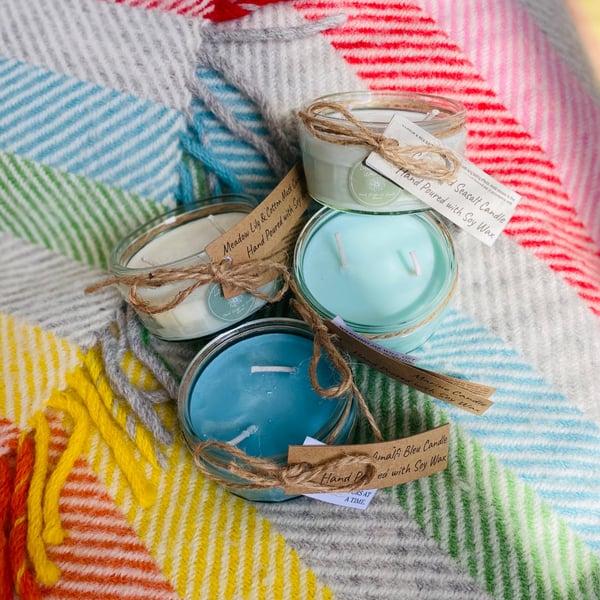 Fresh & Clean Set of Recycled Jar Candles