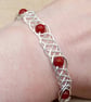 Adjustable Wire wrap Carnelian cuff bracelet. July Birthstone - Image 2