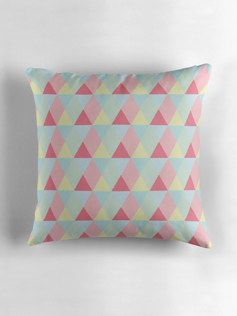 Pastel Triangles Geometric Cushion 16 inch
