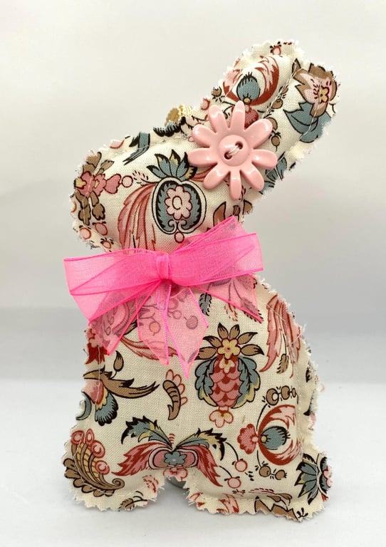 Handmade Easter Bunny Decoration Set – Pink & Lilac Spring Ornaments 4 Piece