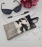 Glasses case butterfly patchwork black, cream and silver.  - Image 1