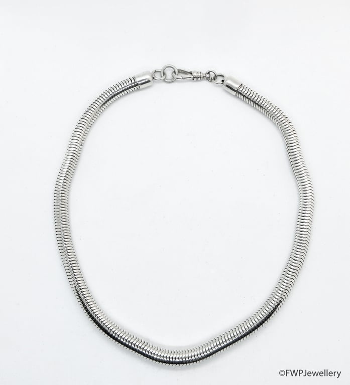 Chunky Silver Snake Chain Necklace