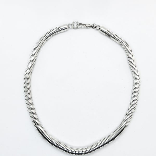 Chunky Silver Snake Chain Necklace