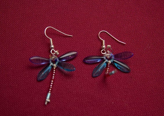 Blue and Turquoise Dragonfly Earrings