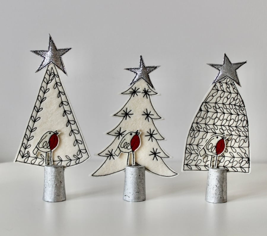 Special Order for Sherry - Wool Felt Christmas Trees 