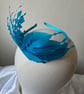 Bue Bird - Cyan Blue Feather Headband Fascinator - Special Occasion - Image 3