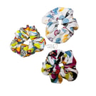 Three MARVEL scrunchies, 100% cotton, medium sized scrunchie (hair tie, band)