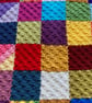 Rainbow Patchwork Crochet Baby Blanket with Turquoise Border Handmade - Image 4