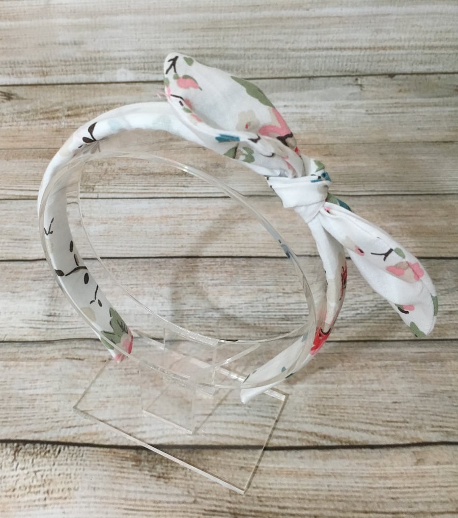 Fabric Headband featuring Cath Kidston Fabric White floral