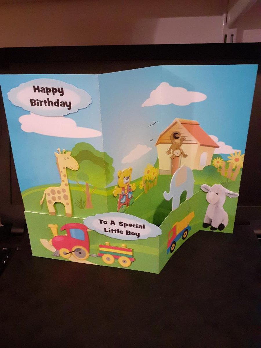 Z Fold Card 3D - Boy ages 1-4