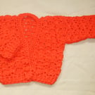 crochet lacy baby cardigan ( ref F 650.CrK3 )