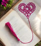 Tatted lace heart bookmark