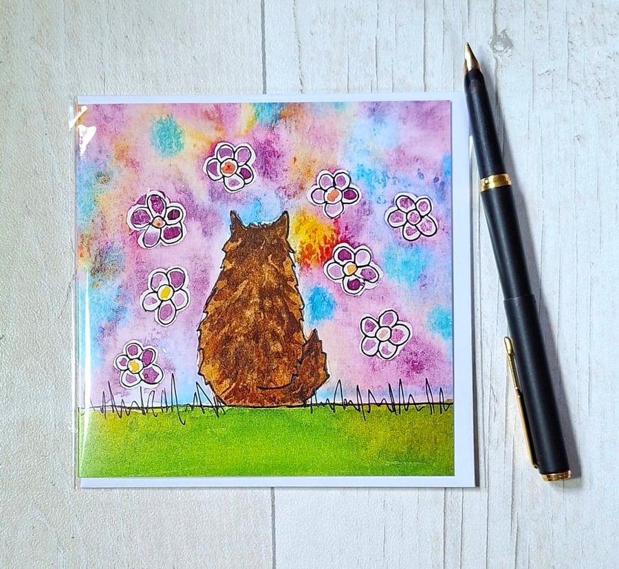 Maine Coon card (printed card).Birthday card. Any occasion card.