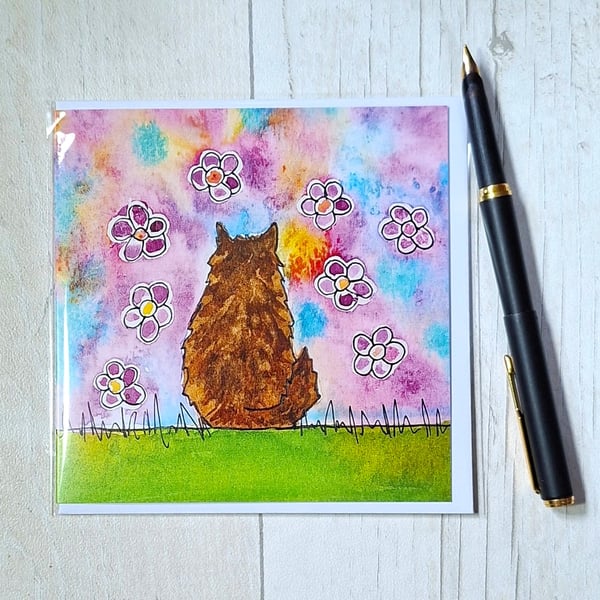 Maine Coon card (printed card).Birthday card. Any occasion card.