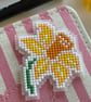 Handmade Daffodil Cross Stitch Sticker - Sensory Fidget Patch - Anxiety ADHD - Image 2