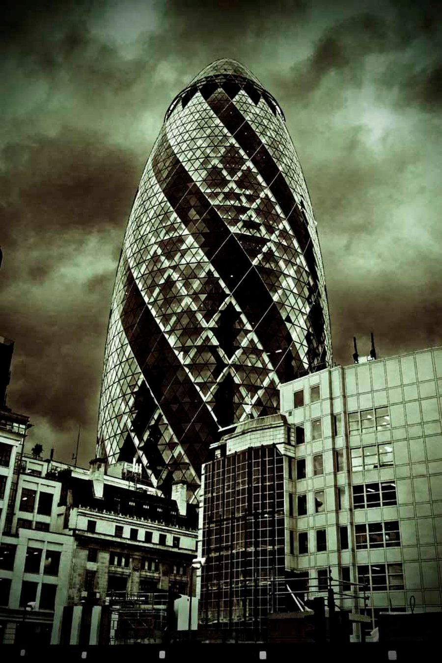 30 St Mary Axe The Gherkin London England UK 12"x18" Print