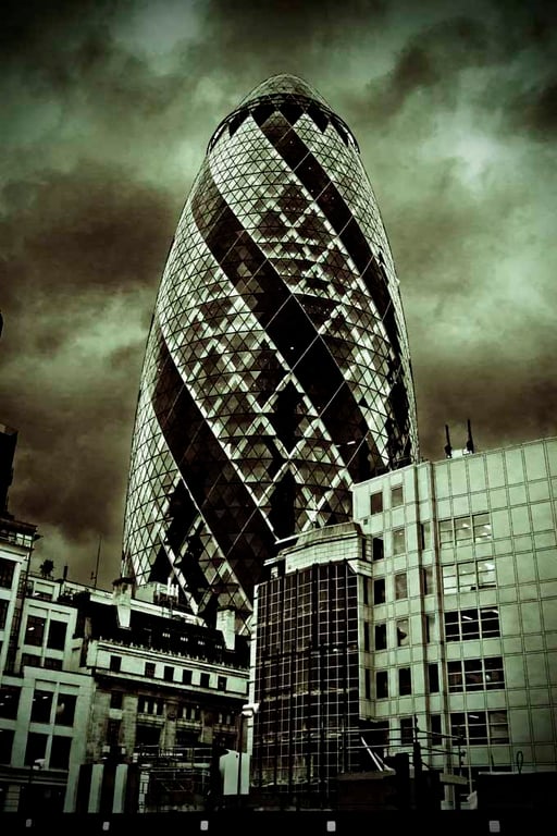 30 St Mary Axe The Gherkin London England UK 12"x18" Print