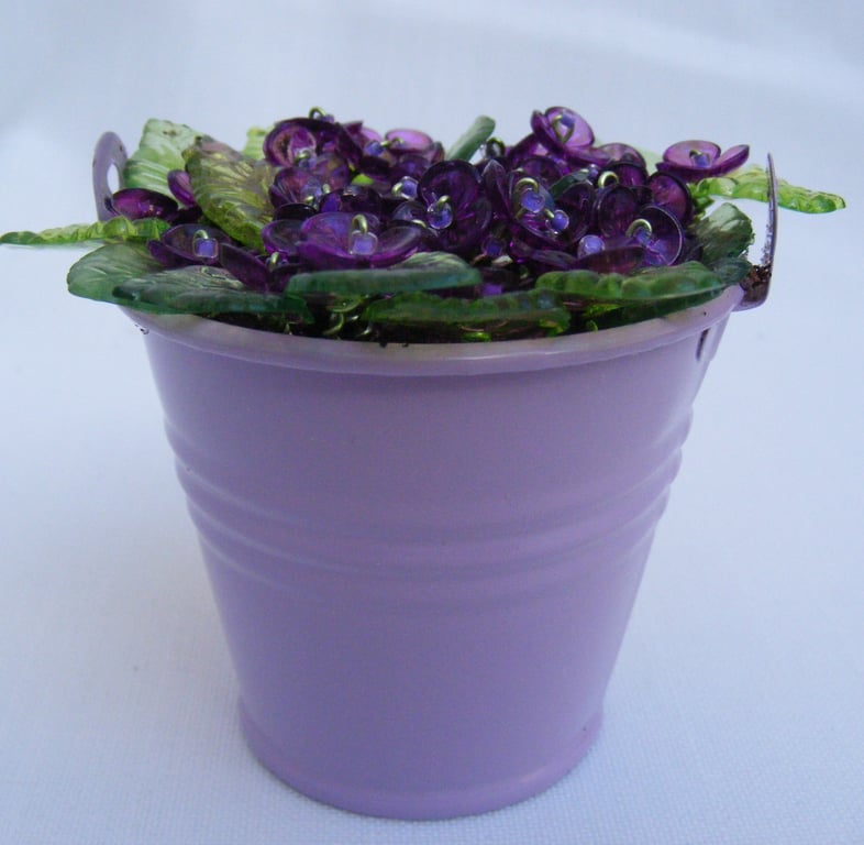 Bucket of Violets home decoration