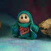 Tiny Village Gnome 'Vera' with heart 1.5" OOAK Sculpt by Ann Galvin