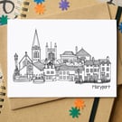Maryport Cumbria Skyline Greetings Card