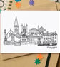 Maryport Cumbria Skyline Greetings Card