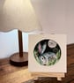 Mounted Circular Resting Hare under Full Moon Whimsical Original Watercolour  - Image 5
