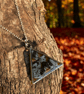 Snowflake Obsidian Silver plated Triangle Worry Stone Necklace - Free Postage - Image 8