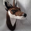Faux fox wall mount in wool tweed fabric