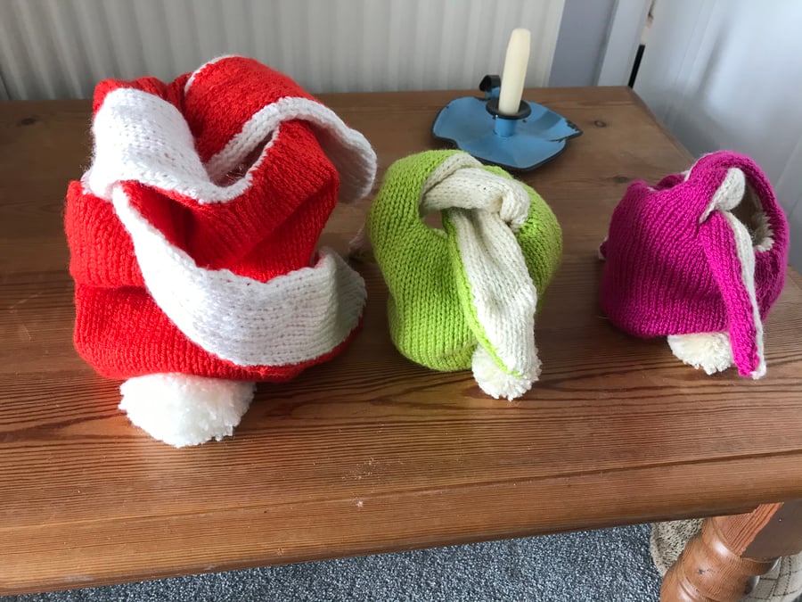 Hand knitted bunny Easter bags