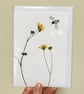 Perfectly Imperfect Real Pressed Flower, Wildflower and Bee Greeting Card
