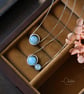 Aquamarine Ball Pendant Necklace With 925 Sterling Silver Chain