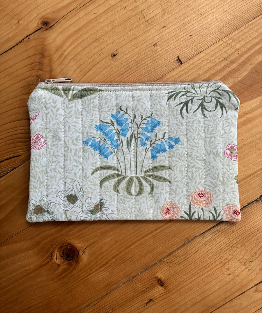 Bluebell Print Quilted Fabric Organiser Pouch
