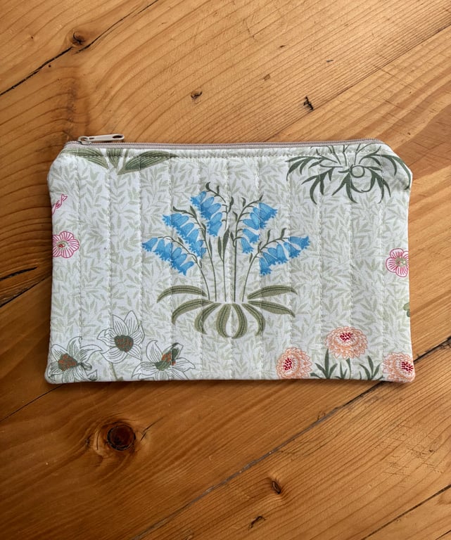 Bluebell Print Quilted Fabric Organiser Pouch